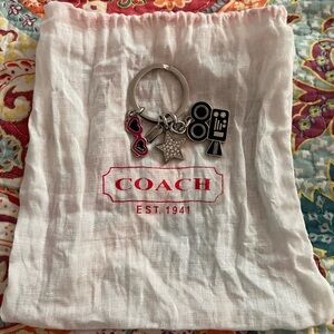 Coach Silver Keychain with Charms